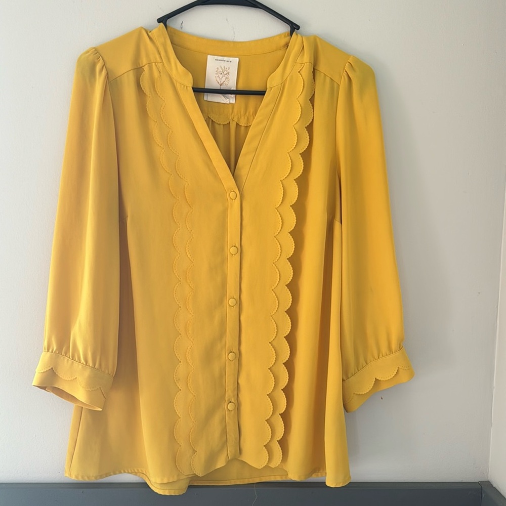 Anthropologie Mustard Blouse